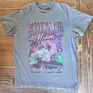 Rolling Loud Miami T Shirt Medium Gray 2021 Festival Concert Tour Tee Soft Faded